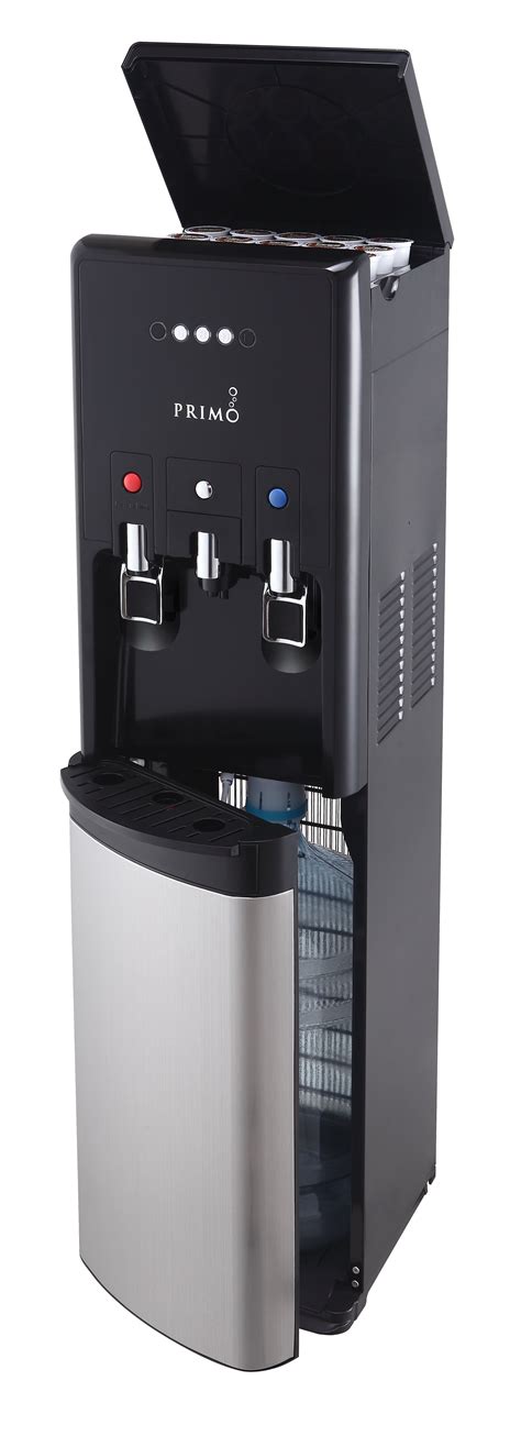 1 out of 5 stars 40 Brio CLBL420V2 Bottom Loading Water Cooler Dispenser for 3 & 5 Gallon Bottles - 3 Temperatures with Hot, Room & Cold Spouts, Child Safety Lock, LED Display with Empty Bottle. . Primo bottom load water dispenser